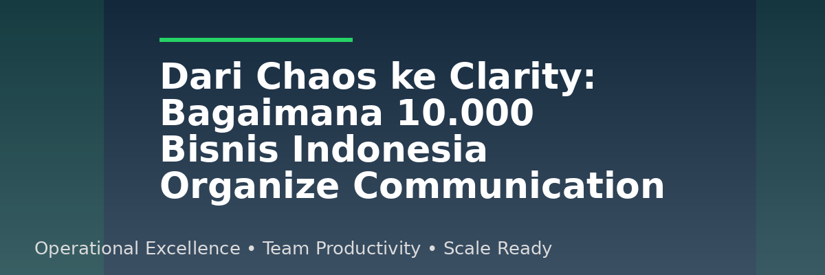 Dari Chaos ke Clarity: Bagaimana 10.000 Bisnis Indonesia Organize Communication